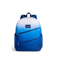 STATE Bags Kane Double Pocket Backpack Blue Gradient Diagonal Zipper Front View Click to Zoom