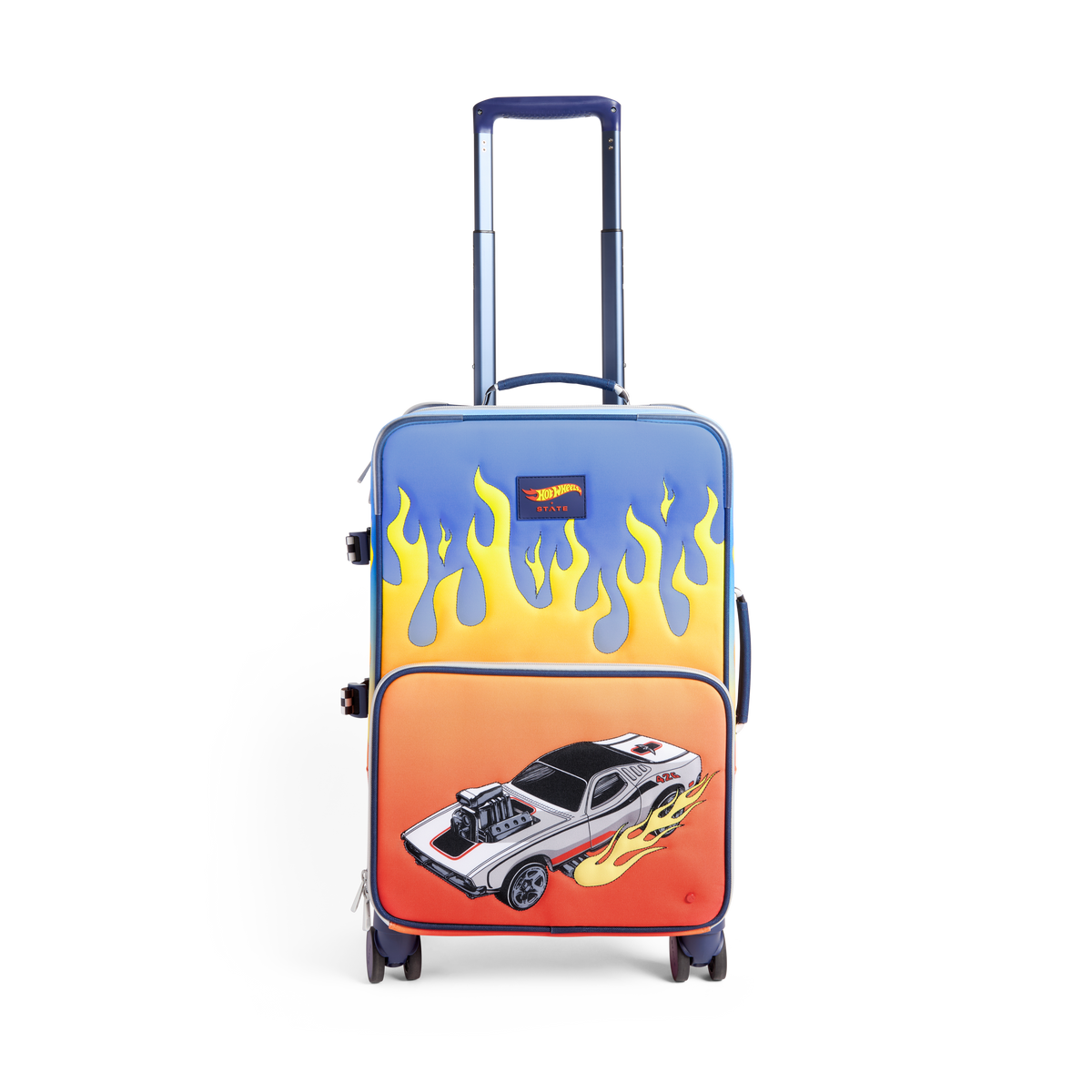 STATE x Hot Wheel Logan Carry-On Suitcase Flames Front View Click to Zoom