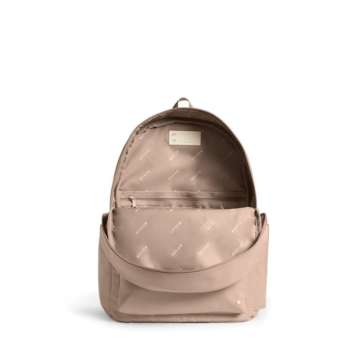 STATE Bags Reed Backpack Mocha Front Interior View Click to Zoom