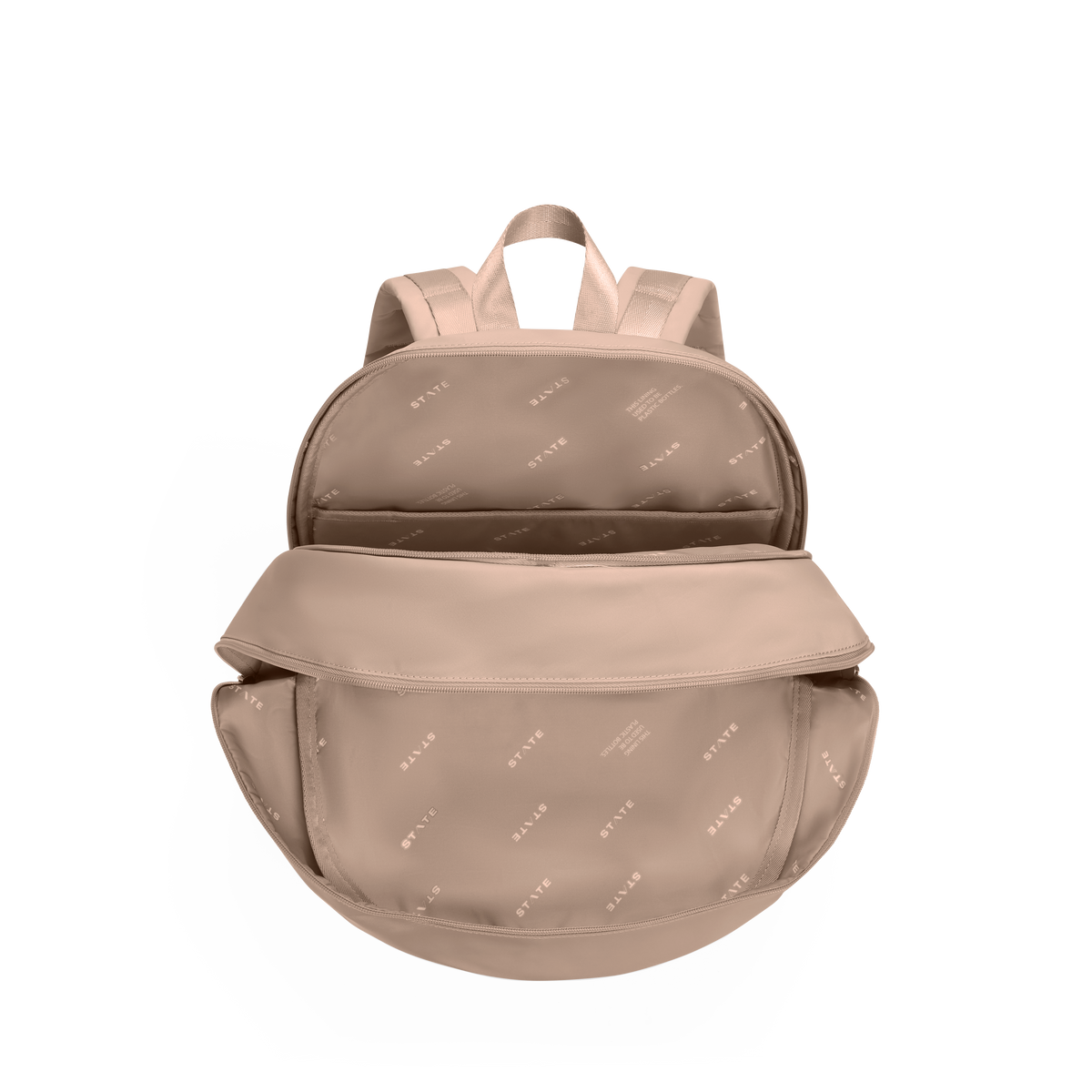 STATE Bags Reed Backpack Mocha Overhead Interior View Click to Zoom