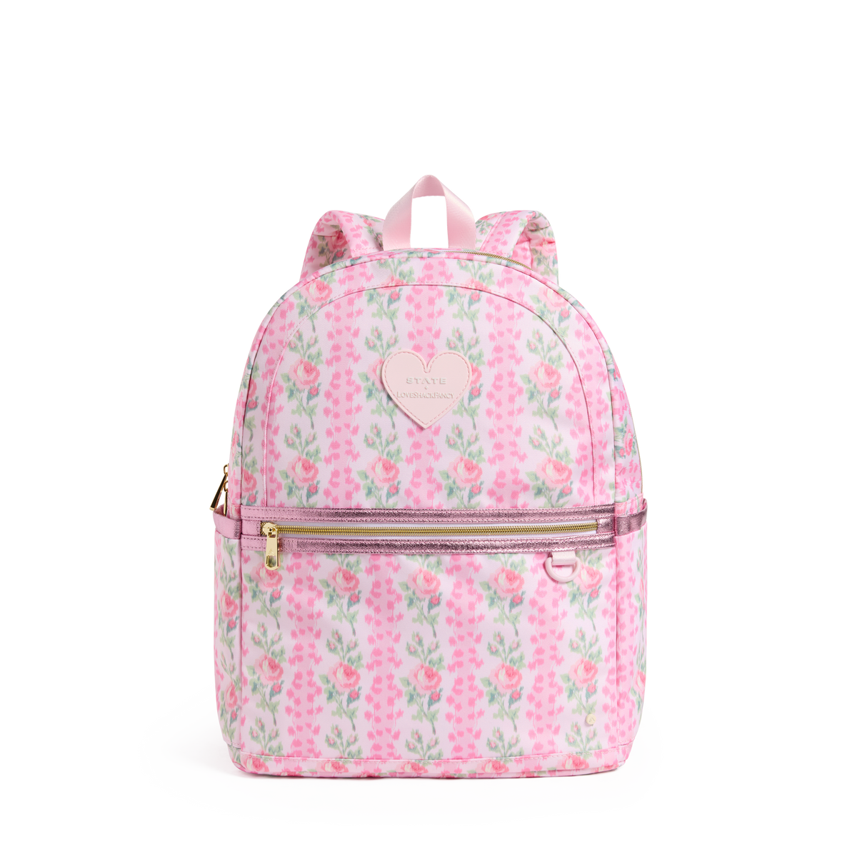 STATE x LoveShack Fancy Kane Double Pocket Backpack Blooming Heirloom Front  View Click to Zoom