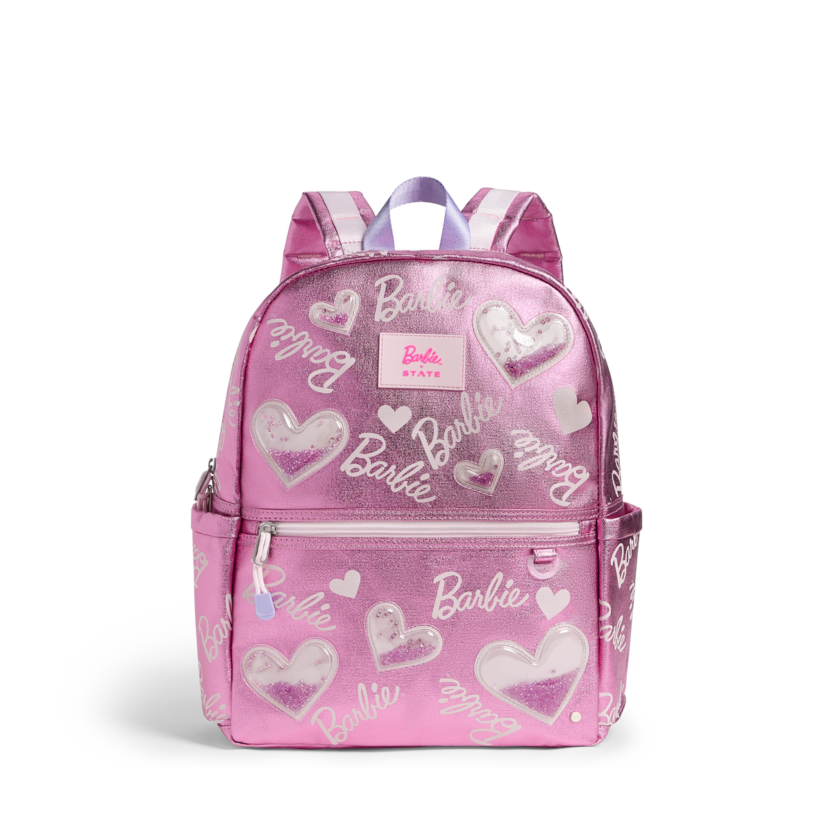 STATE Bags x Barbie Kane Backpack Barbie Hearts Front View Click to Zoom