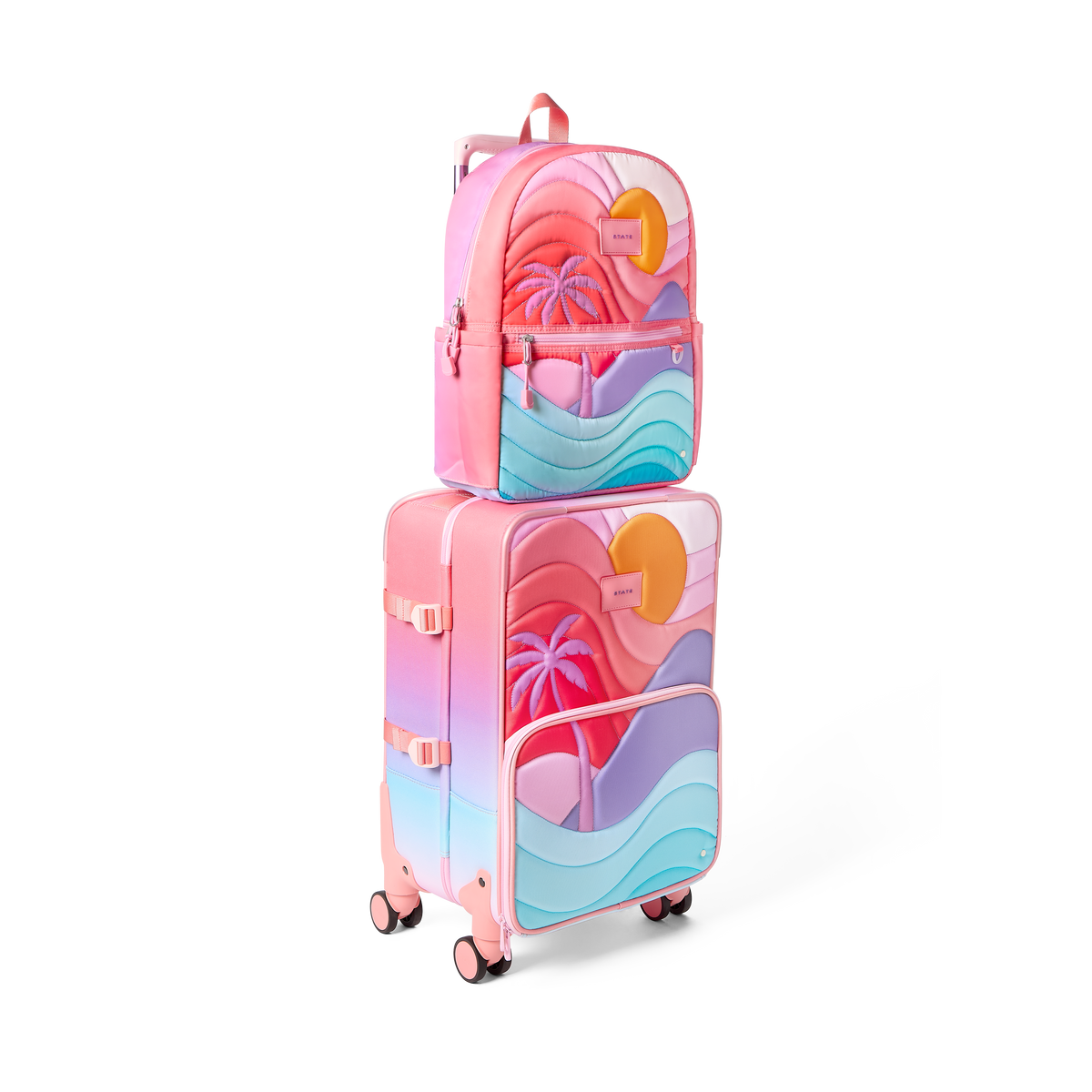 STATE Bags Logan Carry-On Suitcase Sunset Bundle Front View Click to Zoom