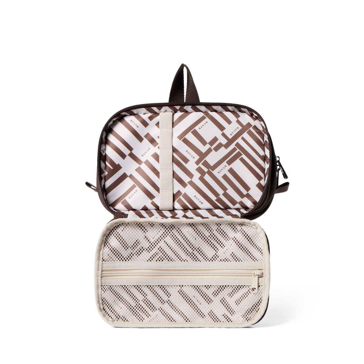 STATE Bags Hart Dopp Kit Brown Interior View Click to Zoom