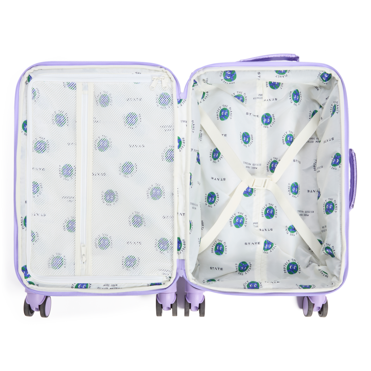 STATE Bags Logan Carry-On Suitcase 3d Hearts Overhead Interior View Click to Zoom