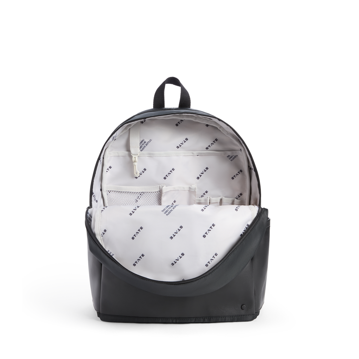 STATE Bags Evan's Double Pocket Black Interior View Click to Zoom