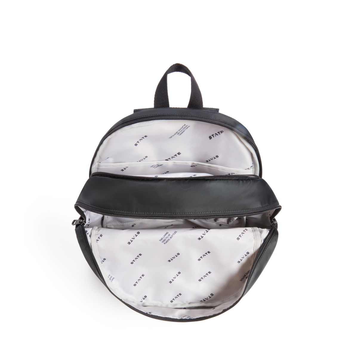 STATE Bags Evan's Double Pocket Black Interior View Click to Zoom