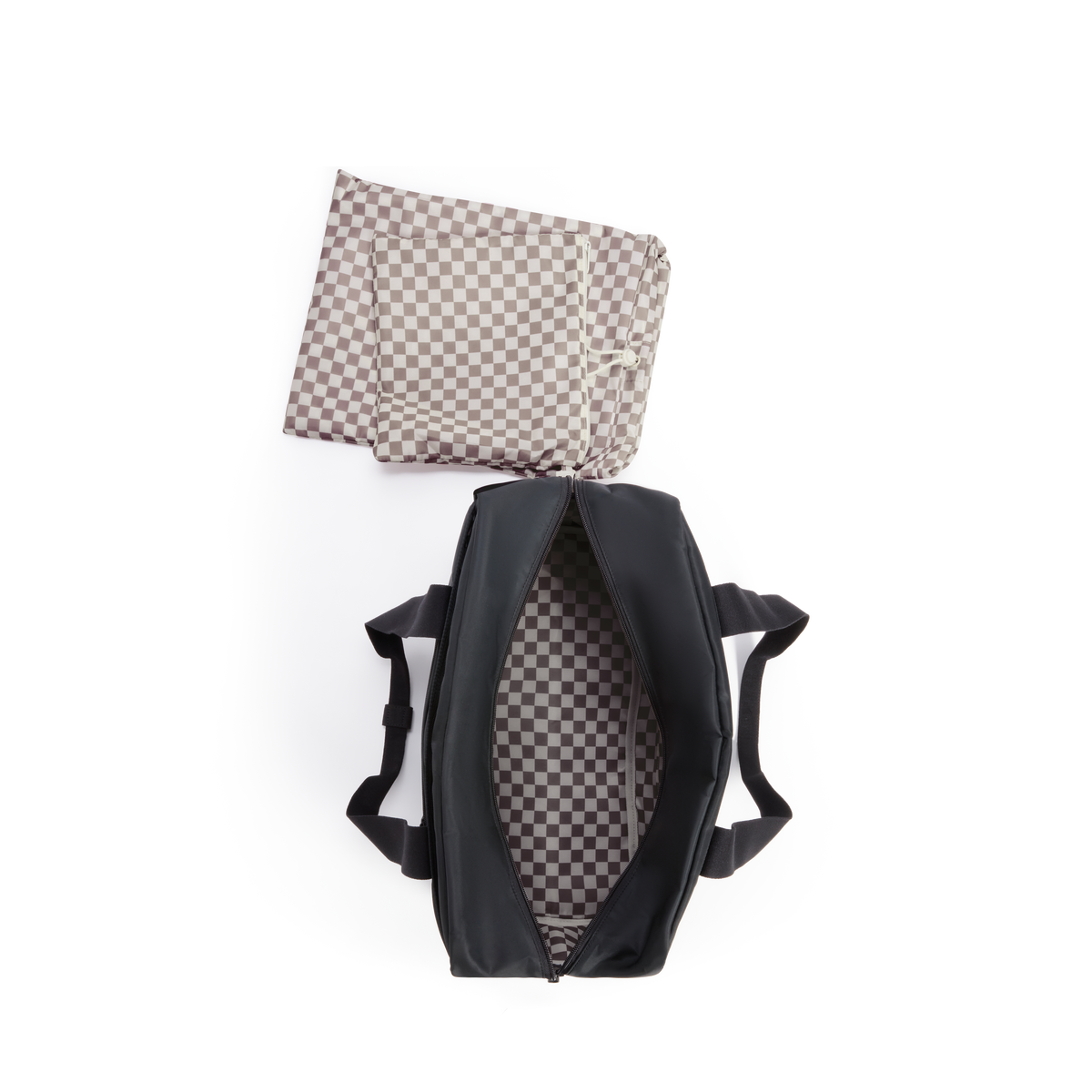 STATE Bags Wellington Weekender Medium Black Overhead Interior View Click to Zoom