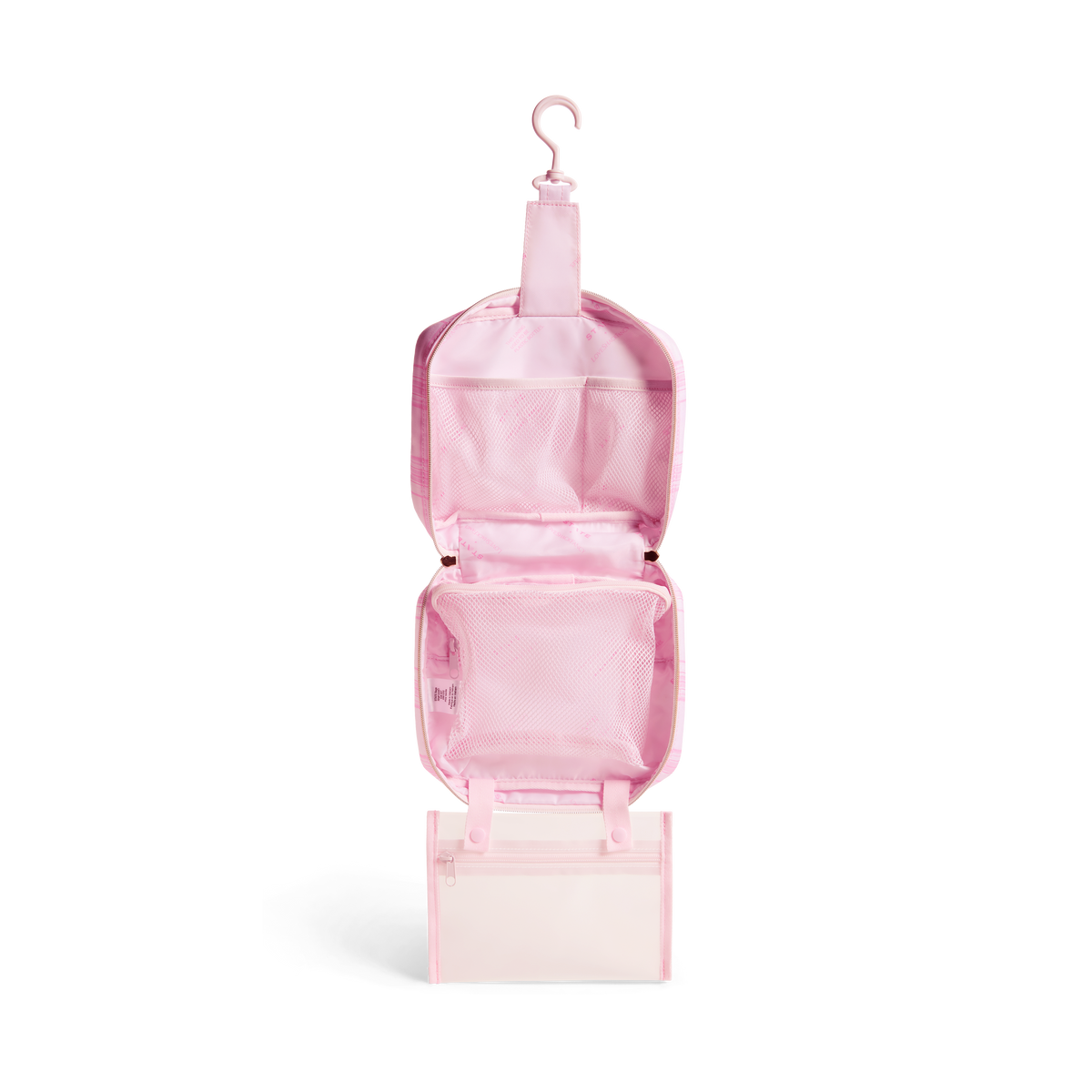 STATE x LoveShack Fancy Bensen Toiletry Kit Pink Vanilla Interior View Click to Zoom