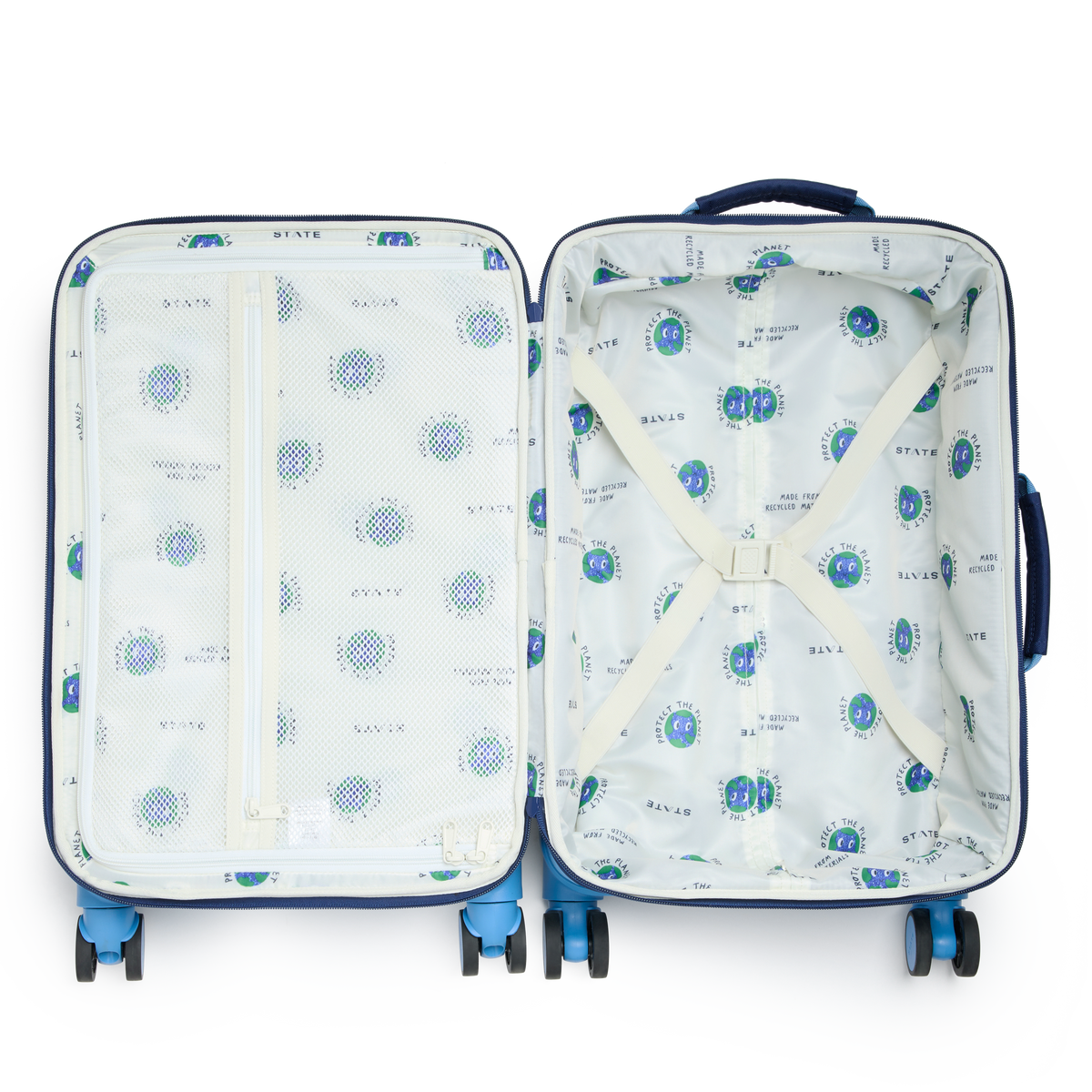 STATE Bags Logan Carry-On Suitcase Green/Blue/Orange Interior View Click to Zoom