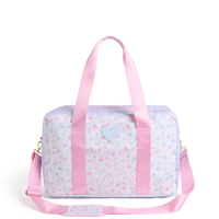 STATE x LoveShackFancy Wellington Weekender Nylon Confetti Bloom Wildflower Blue Front View Click to Zoom