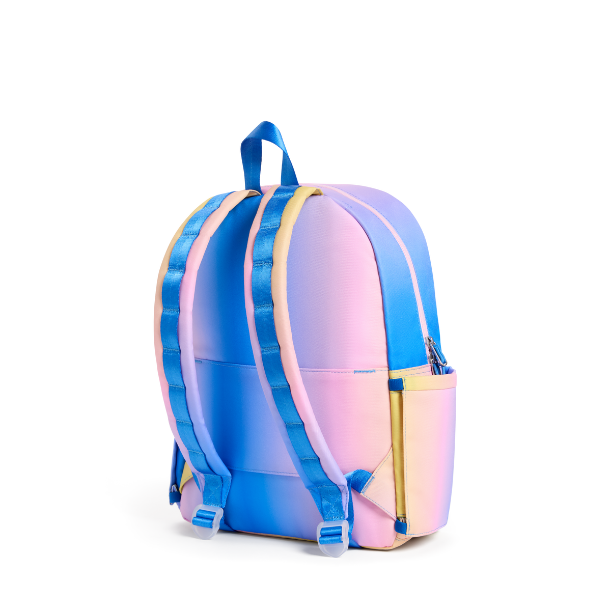 Kane Kids Backpack Polyester Canvas Blue/Pink/Yellow Gradient Back View Click to Zoom