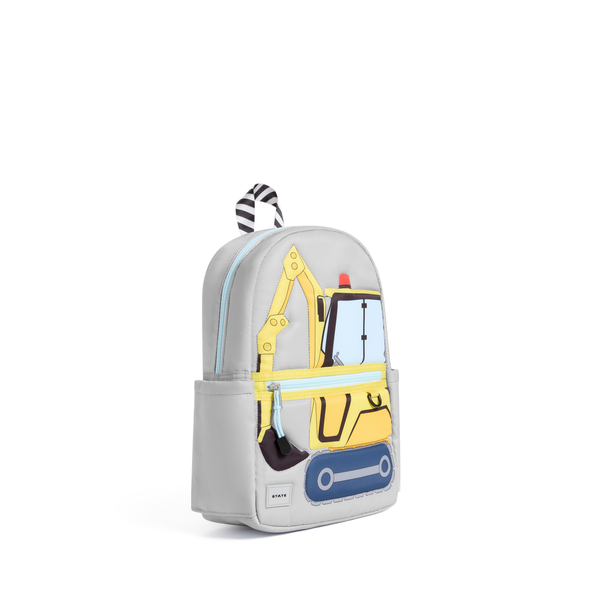 STATE Bags Kane Kids Mini Backpack Nylon Puffer Construction Truck Side View Click to Zoom