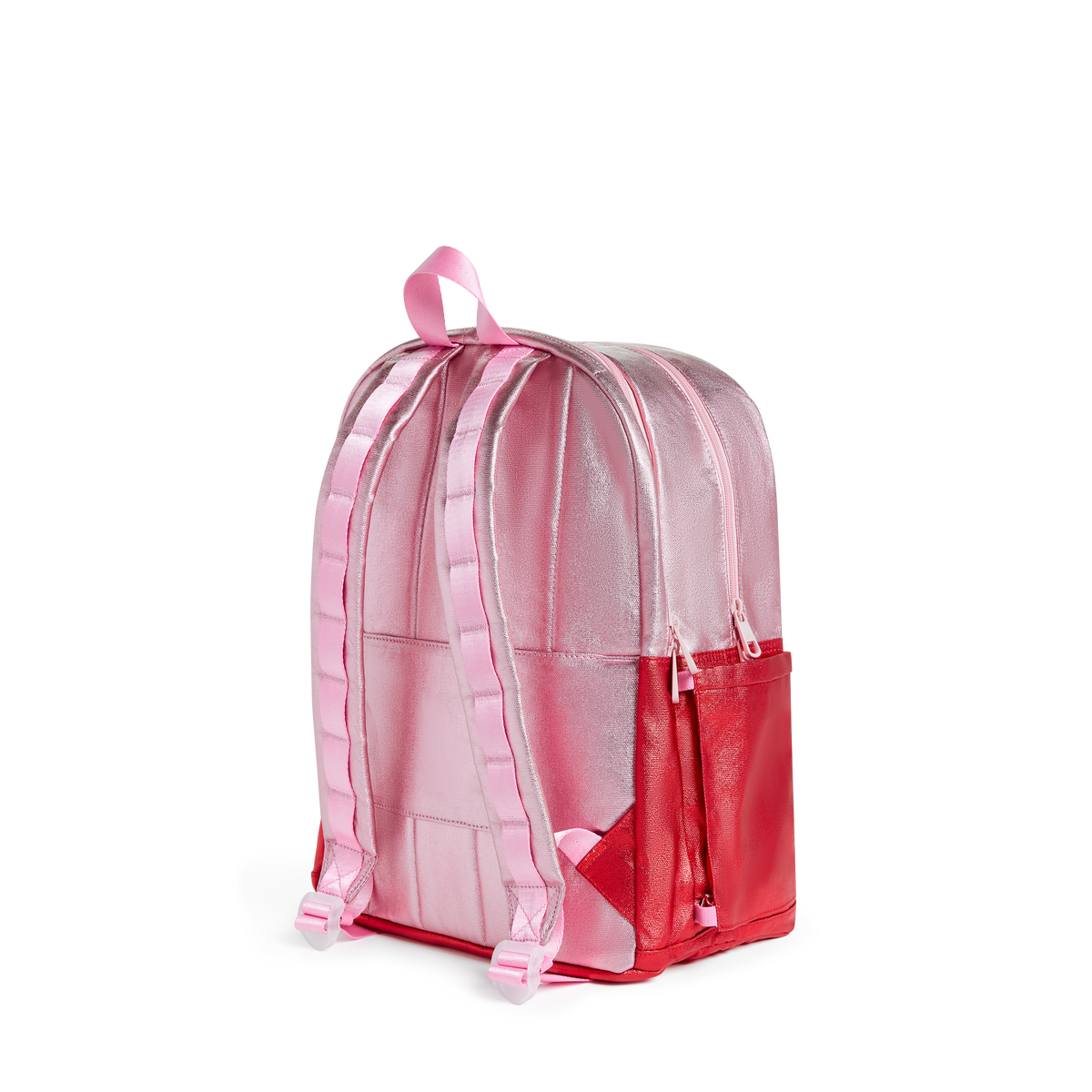 STATE Bags Kane Double Pocket Backpack Pink / Red Colorblock back view click to zoom