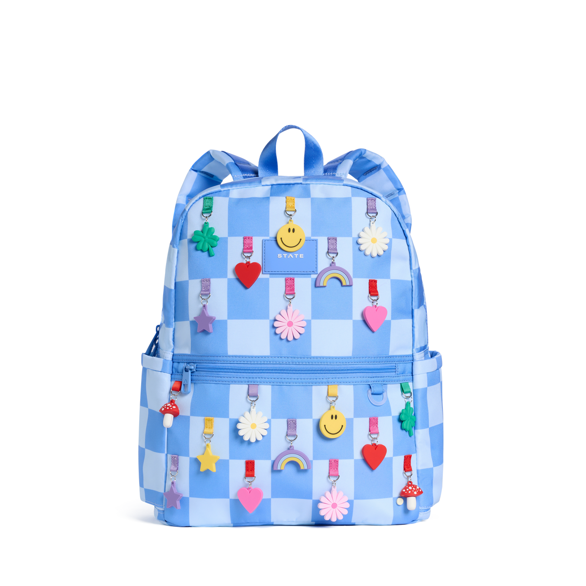 STATE Bags | Kane Double Pocket Backpack Metallic 3D Hearts