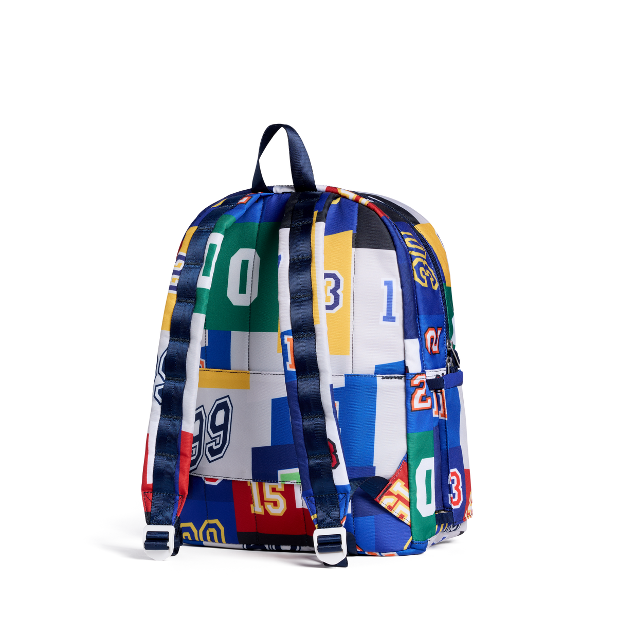 STATE Bags Kane Double Pocket Backpack Varsity Numbers Back View Click to Zoom