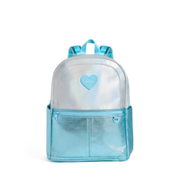 STATE Bags Kane Double Pocket Large Backpack Blue Iridescent Front View Click to Zoom