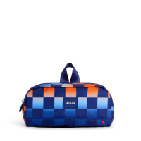 STATE Bags Clinton Pencil Case Blue Gradient Checkerboard Front View Click to Zoom