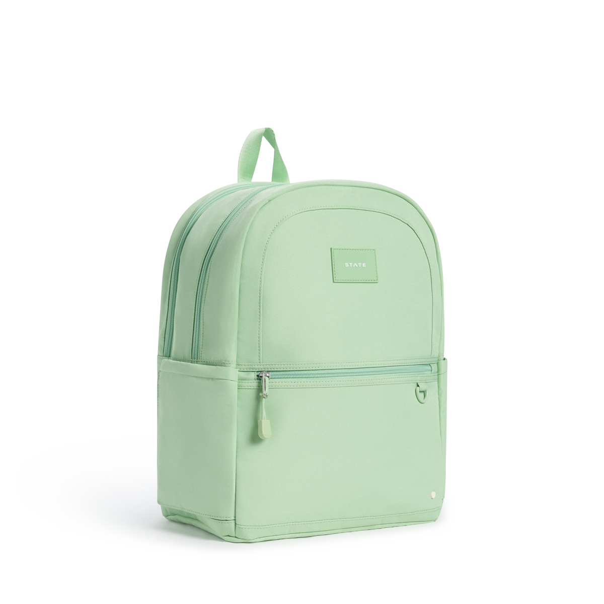 STATE Bags Kane Double Pocket Backpack Green Side View Click to Zoom