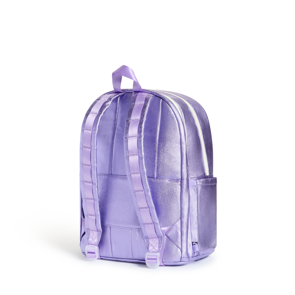 STATE Bags Kane Double Pocket Backpack Lilac Quilted Sequins Back View Click to Zoom