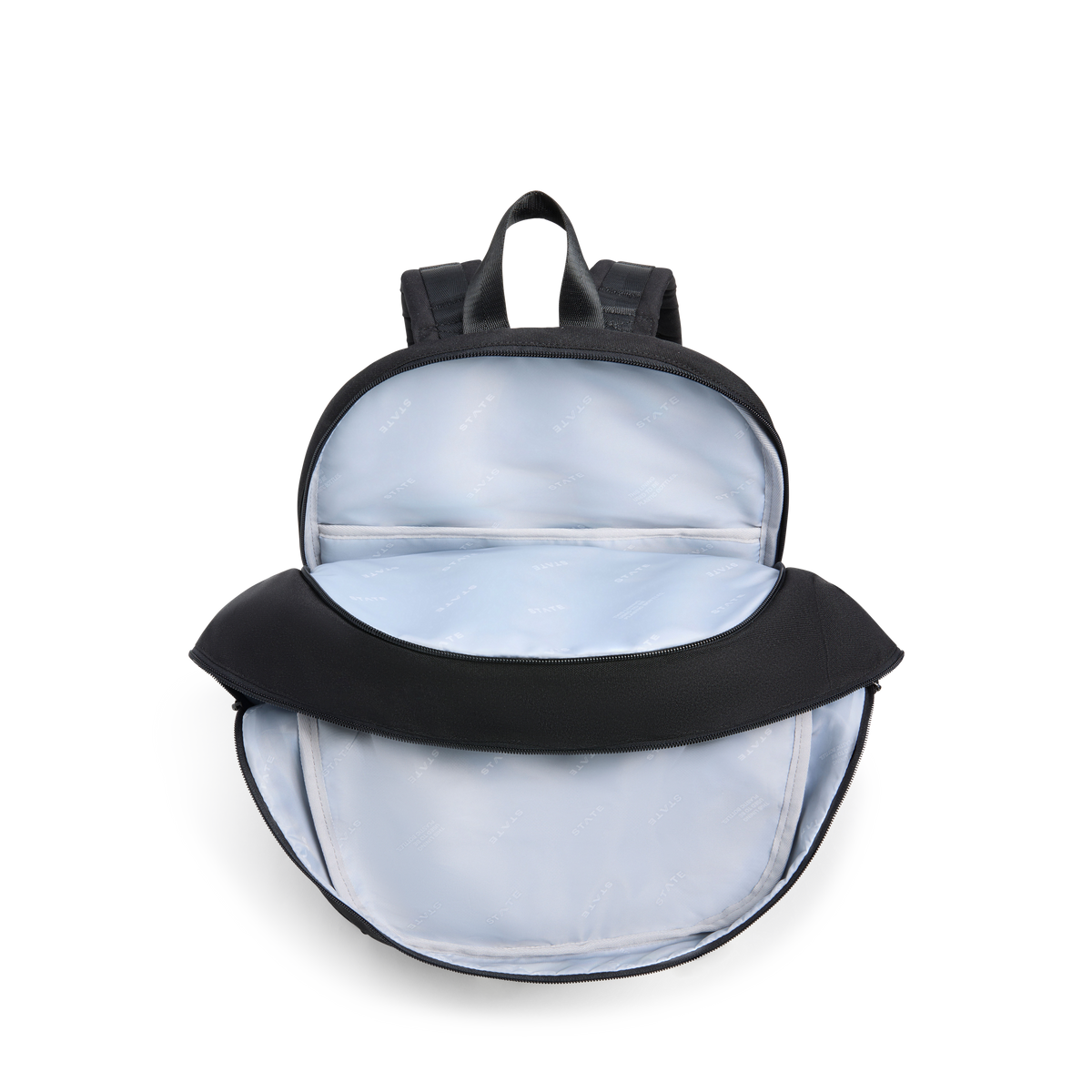 STATE Bags Reed Backpack Black Overhead Interior View Click to Zoom