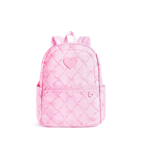 STATE x LoveShackFancy Kane Double Pocket Backpack Pink Peppermint Front View Click to Zoom