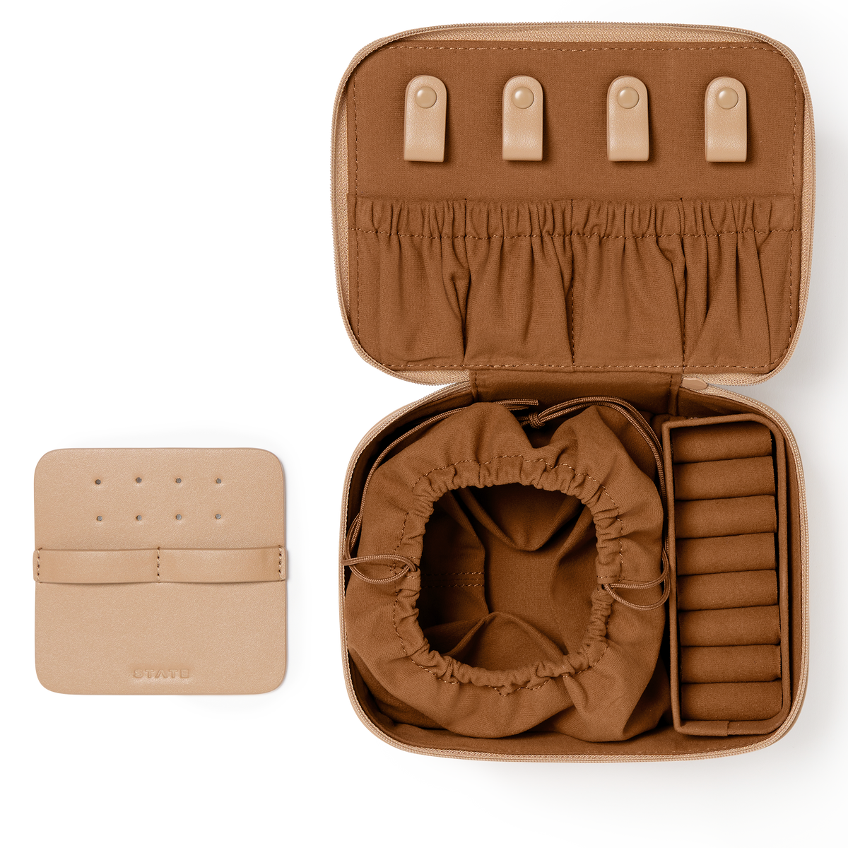 STATE Bags Auburn Jewelry Case Affogato Overhead View Click to Zoom