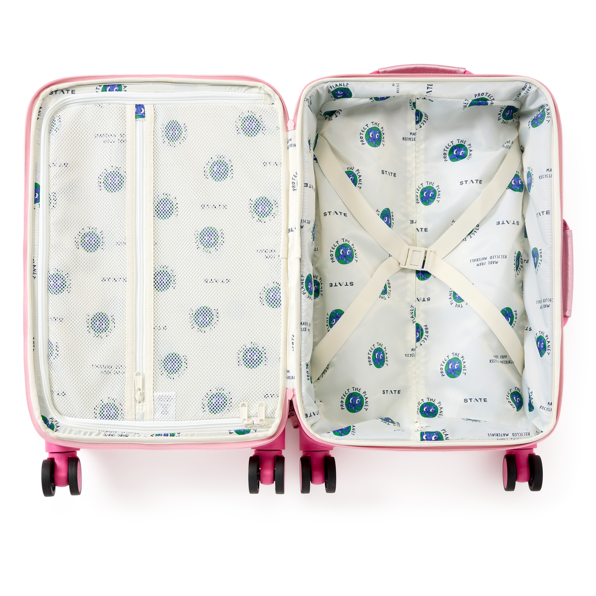 STATE Bags Logan Carry-On Suitcase Patchwork Bows Overhead Interior View Click to Zoom
