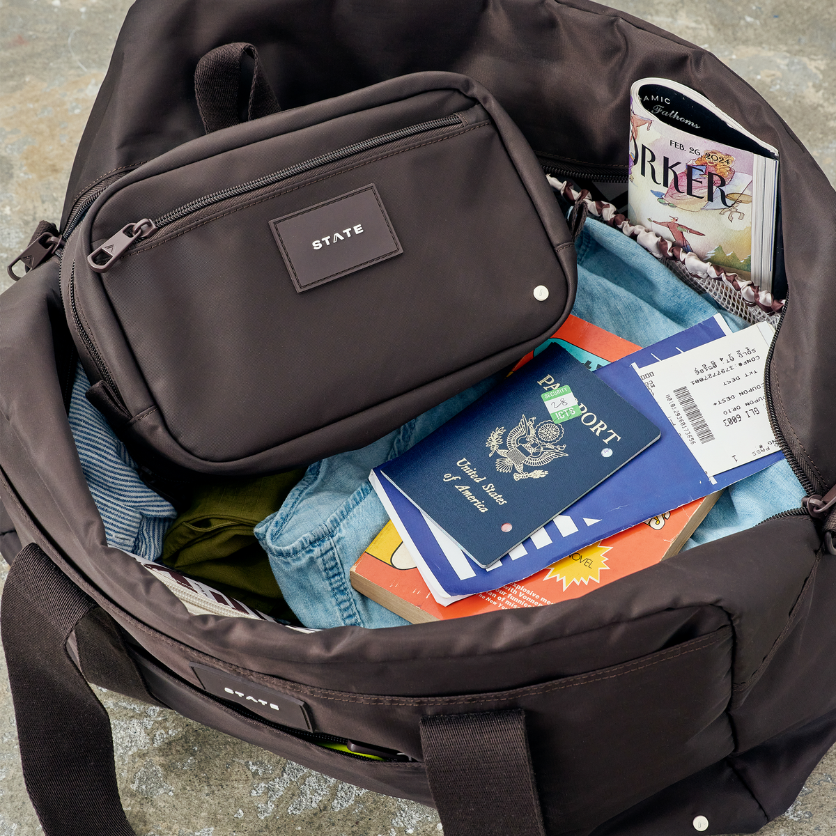 STATE Bags toiletry kit in the wellington weekender