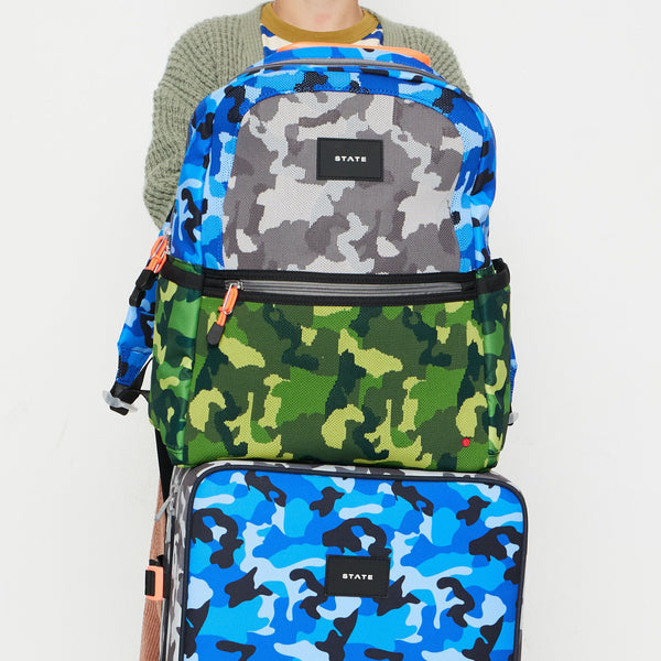 STATE Bags Kane Kids Double Pocket Backpack Intarsia Camo