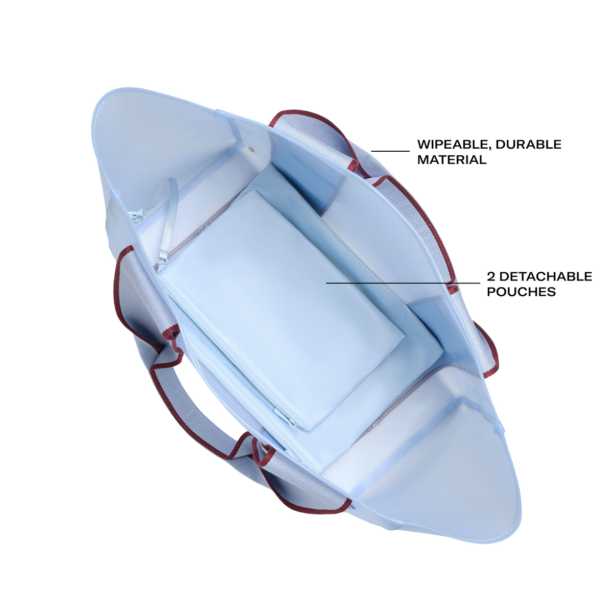 STATE Bags Wellington Cabana Tote Blue Overhead Features Click to zoom