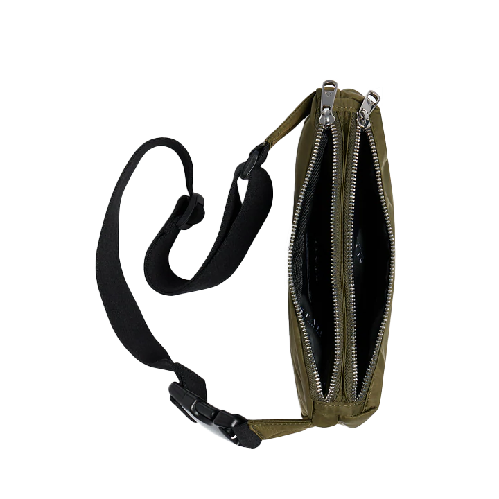 state bags lorimer fanny pack nylon olive interior overhead view click to zoom