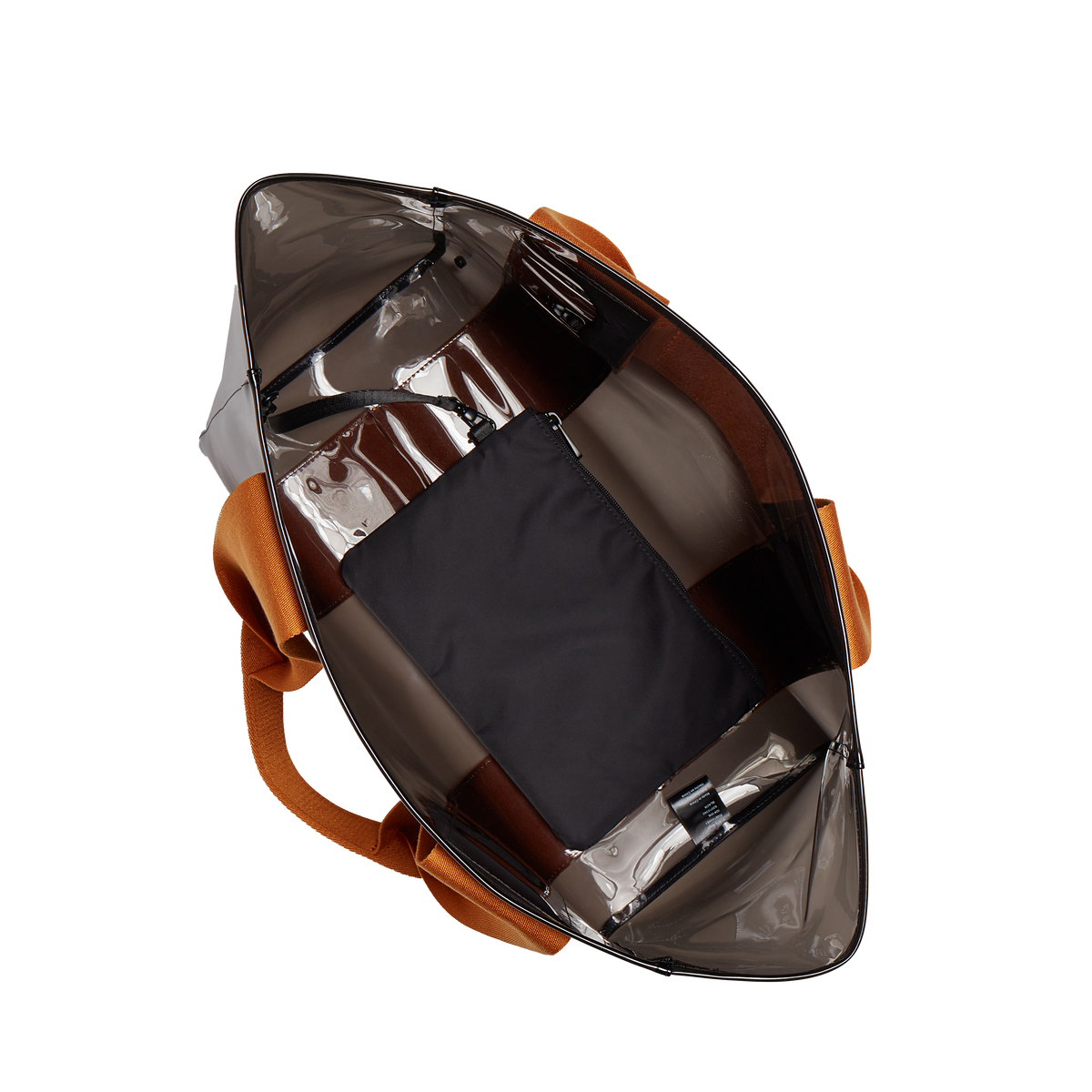 state bags Wellington cabana tote TPU black interior overhead view click to zoom