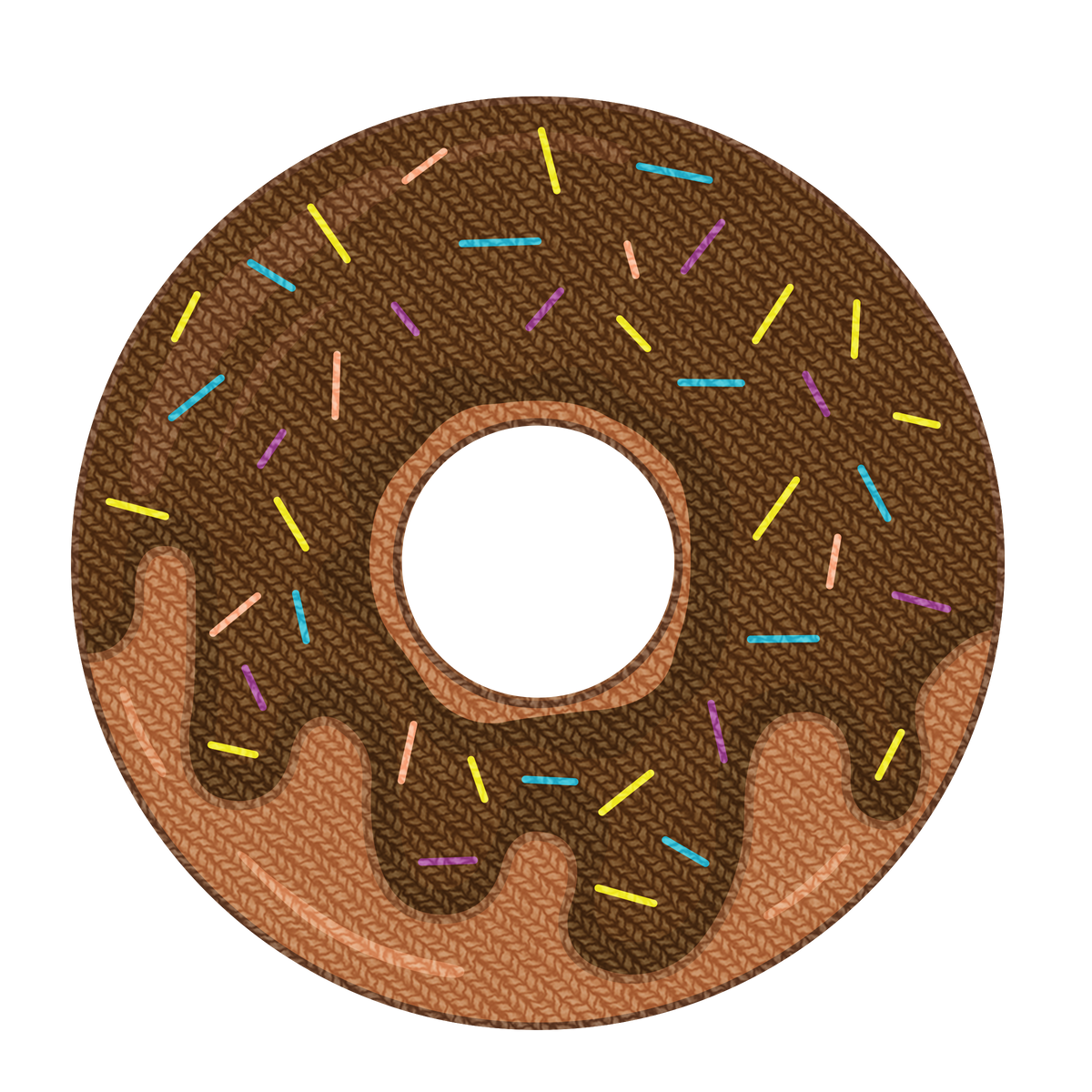 state bags chocolate glaze donut patch for backpacks front view click to zoom