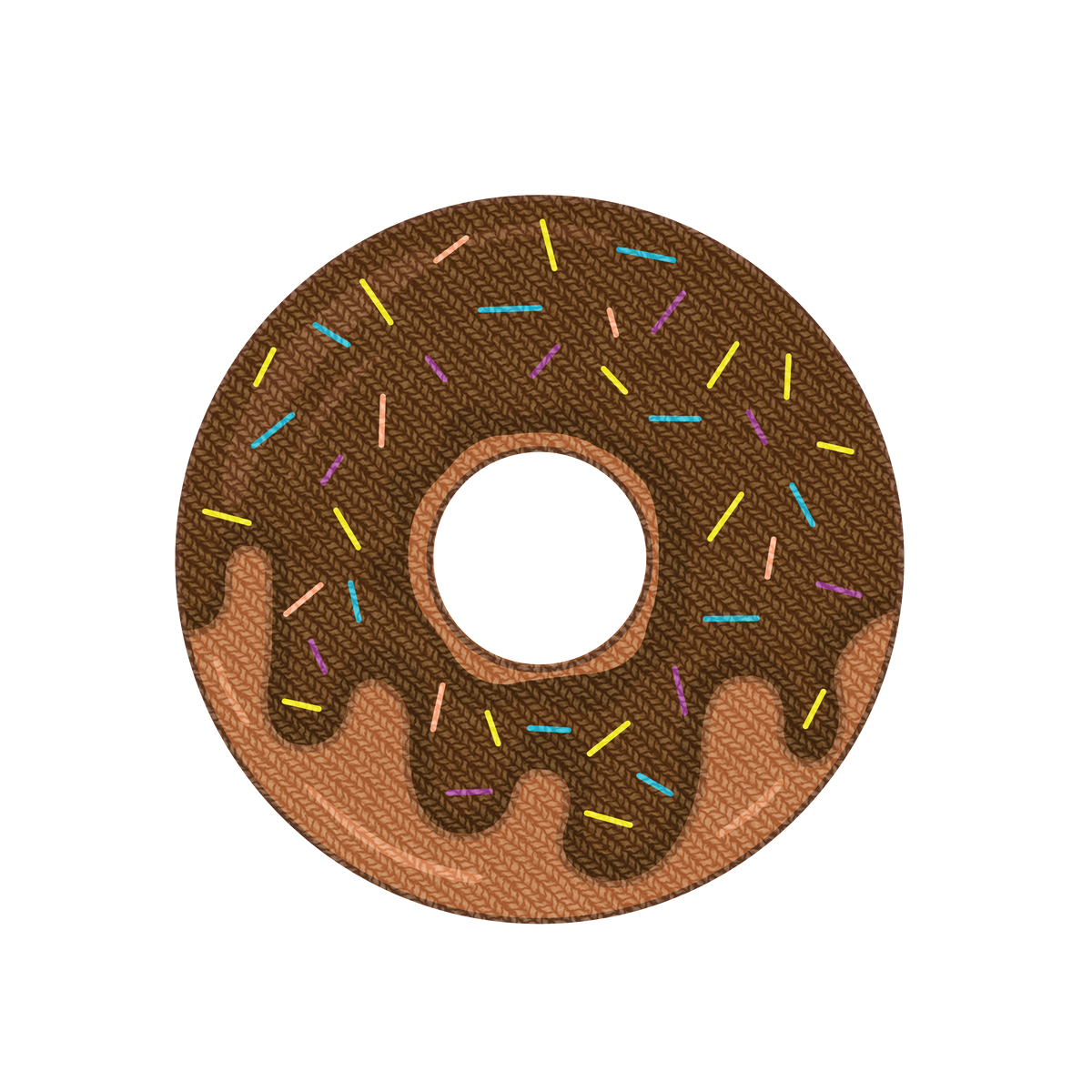 state bags chocolate glaze donut patch for backpacks front view click to zoom