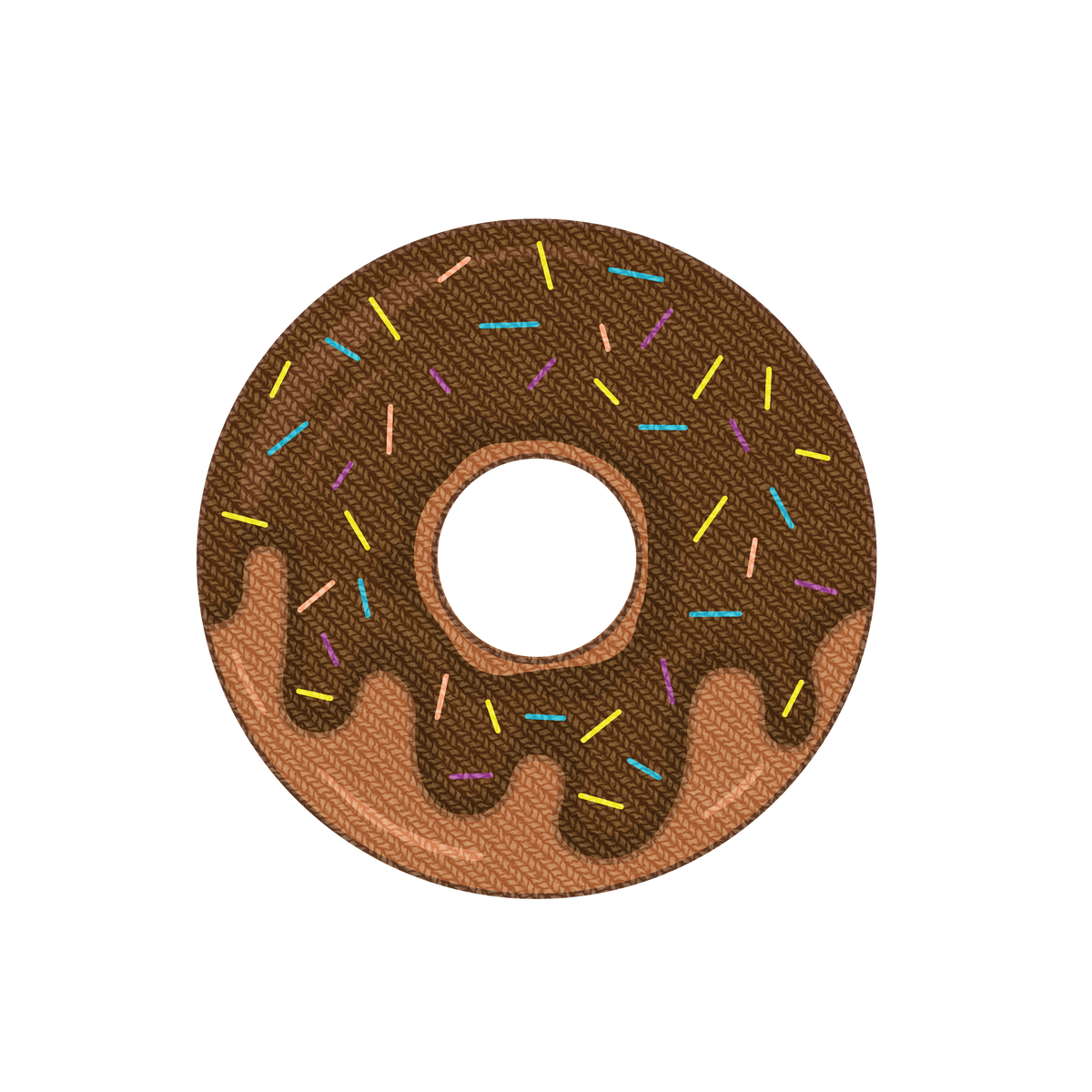 state bags chocolate glaze donut patch for backpacks front view click to zoom