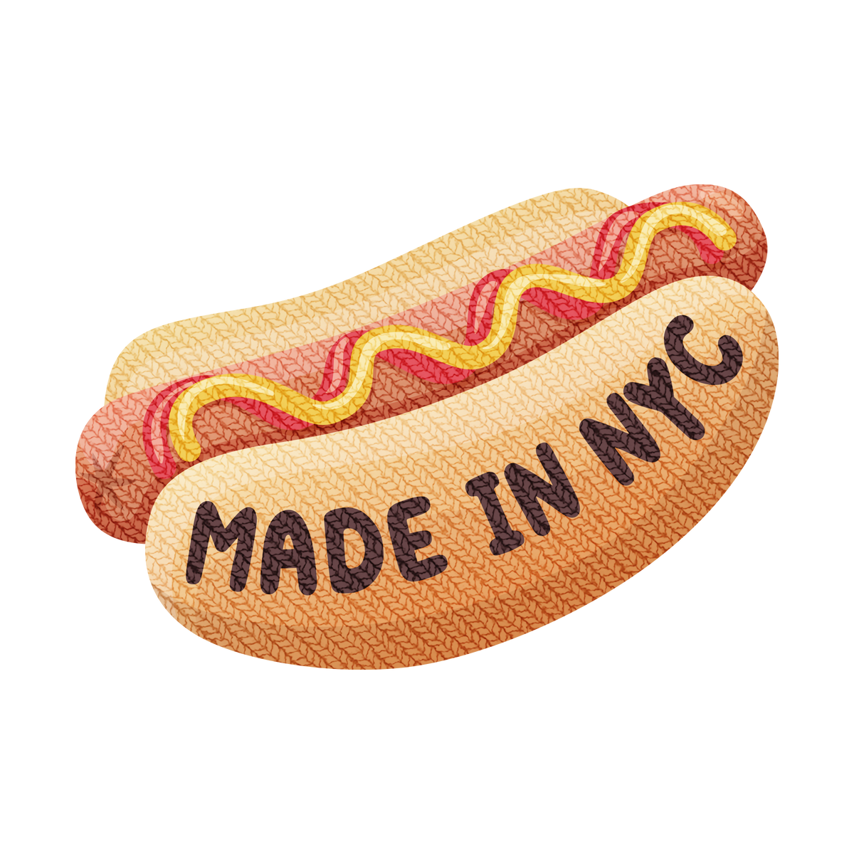 state bags "made in NYC" hot dog patch for backpacks front view click to zoom