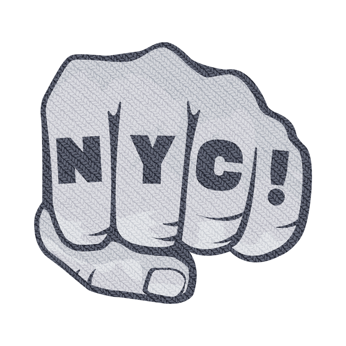 state bags grey "NYC" fist patch for backpacks front view click to zoom