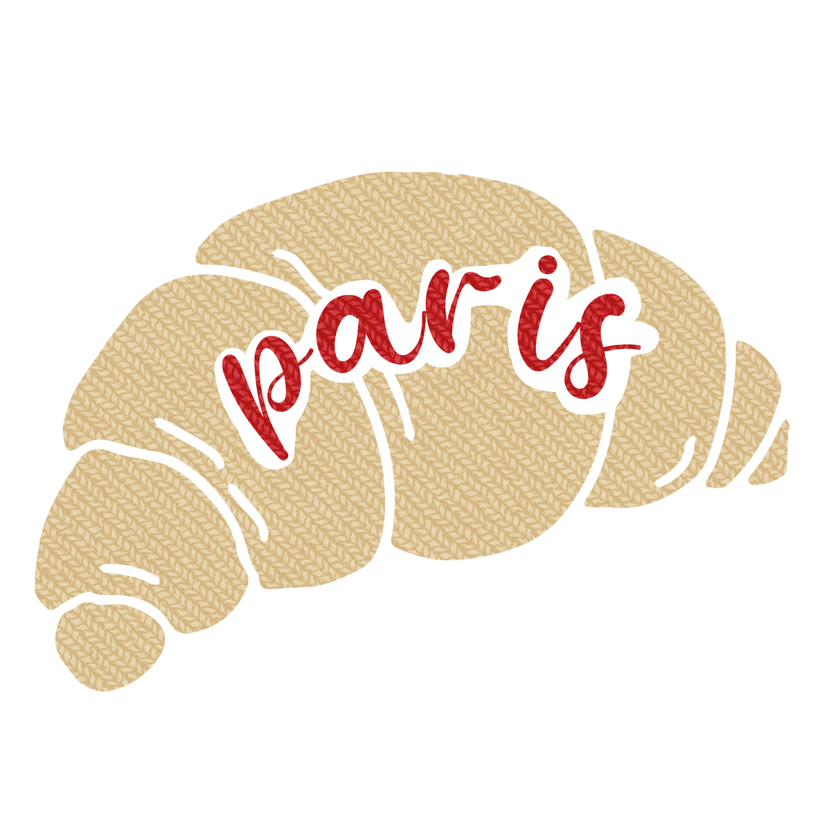 State bags Paris croissant patch for backpacks front view click to zoom 