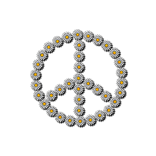 state bags daisy peace sign patch for backpacks front view click to zoom