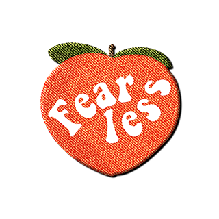 state bags orange peach "fearless" patch for backpacks front view click to zoom