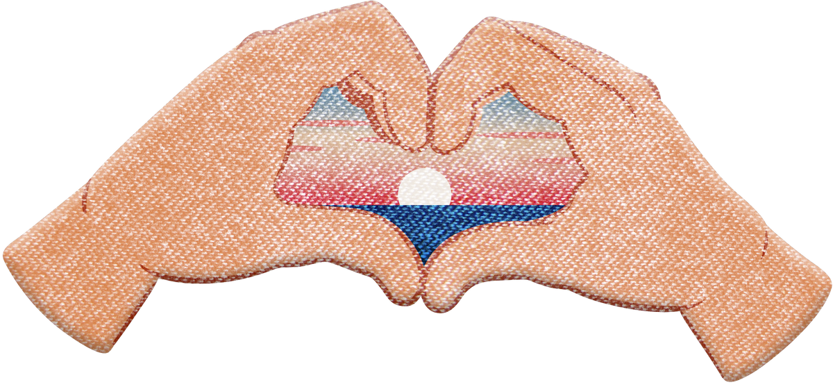 state bags hand heart patch for backpacks front view click to zoom
