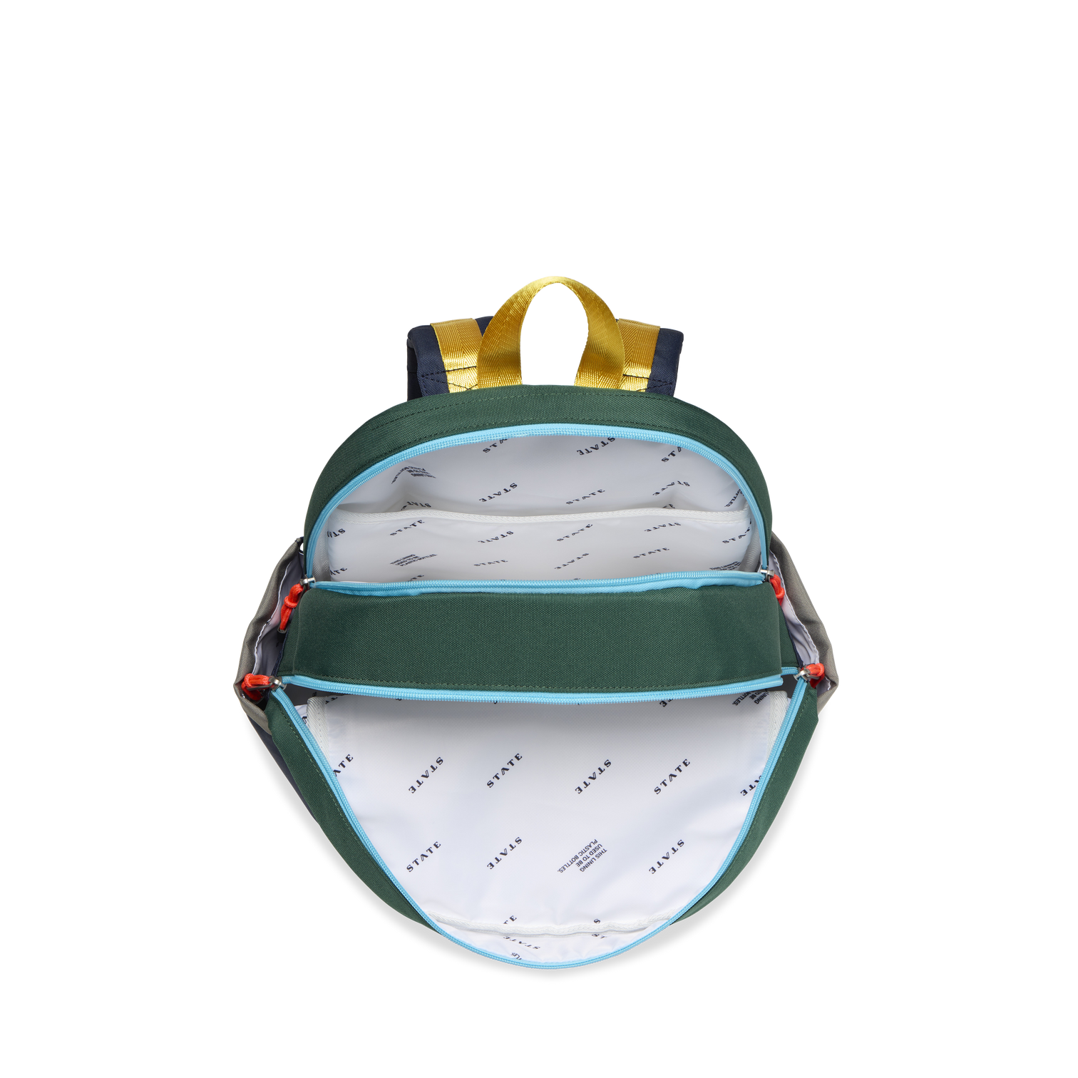 STATE Bags Kane Kids Double Pocket Backpack Color Block Green/Navy