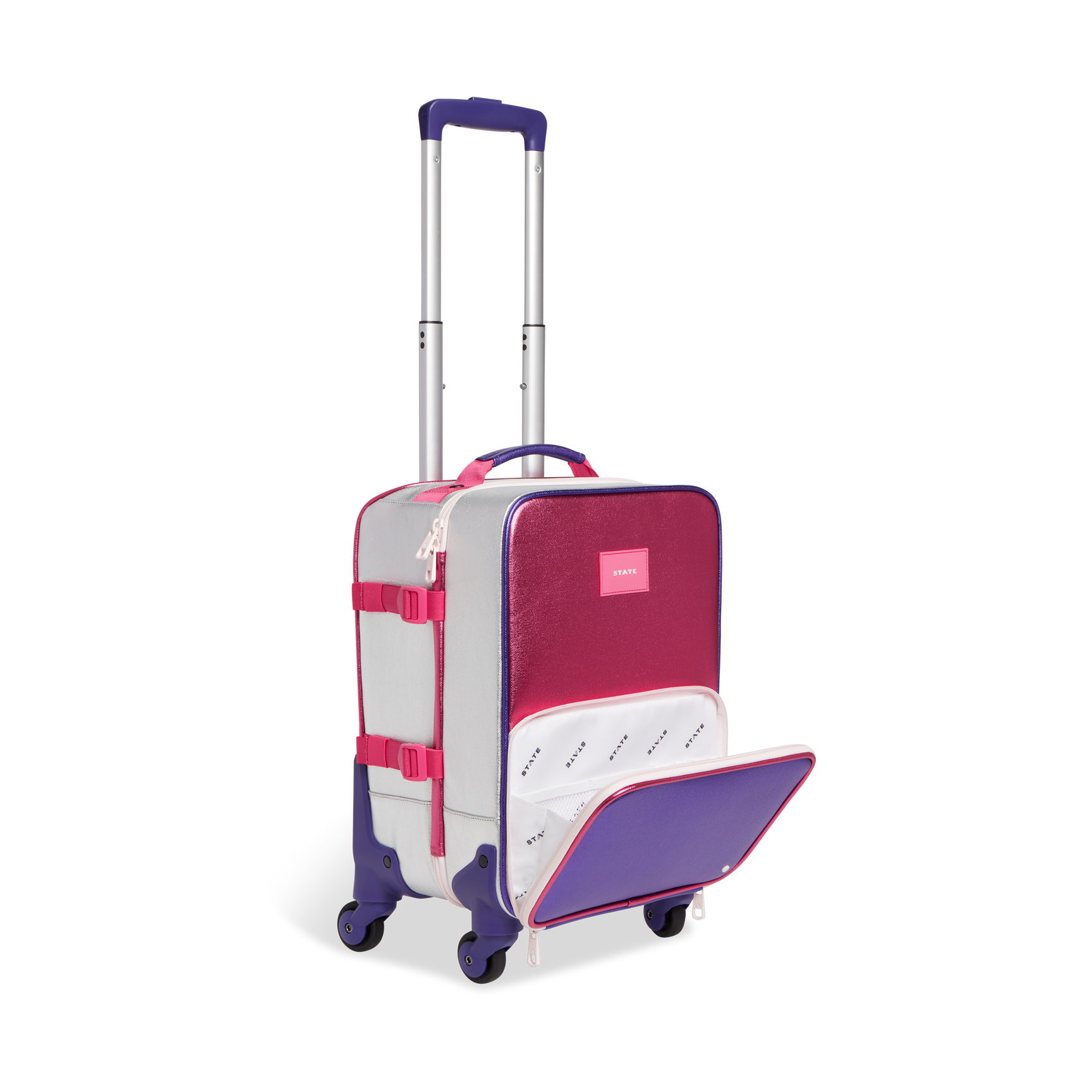 STATE Bags Mini Logan Suitcase Metallic Hot Pink/Purple