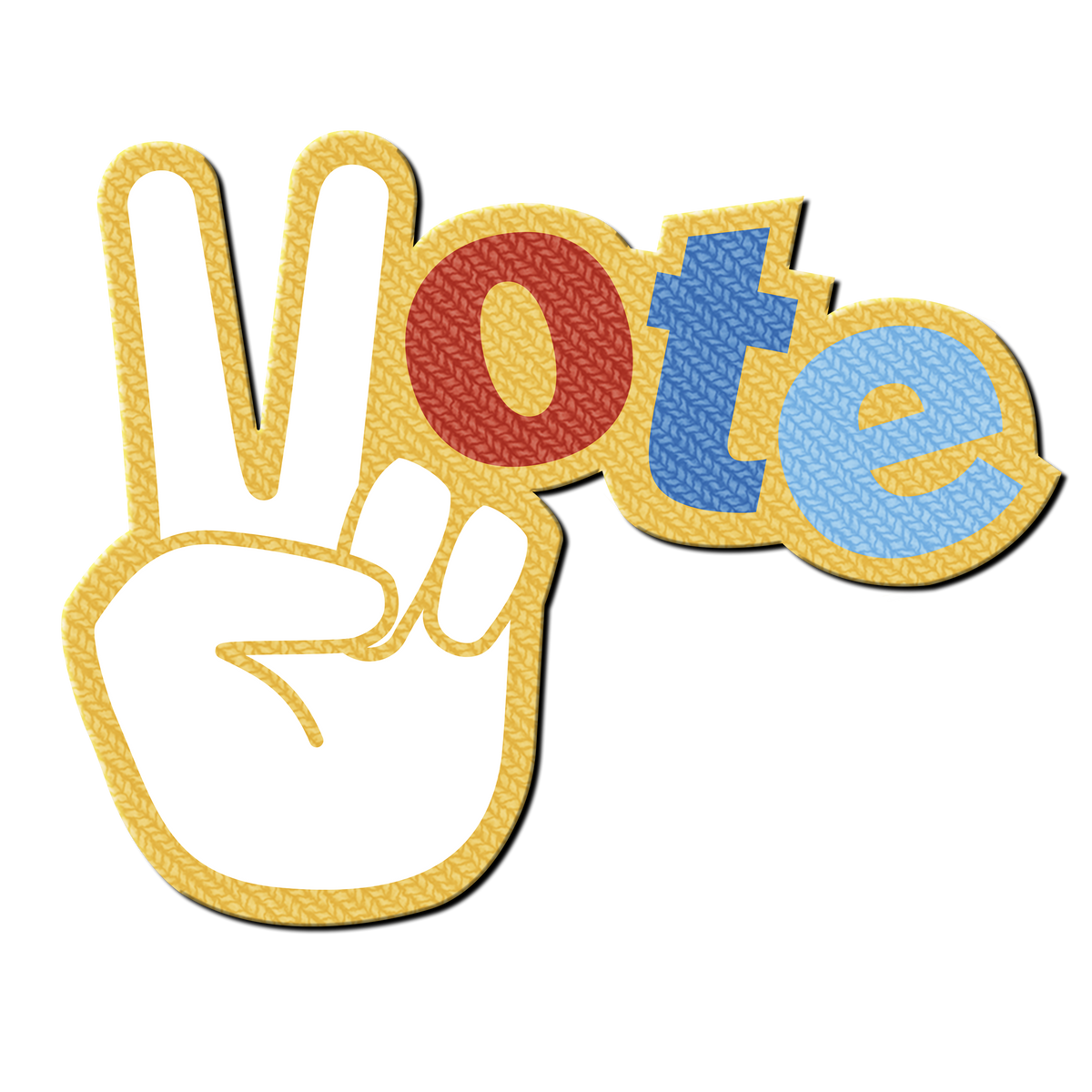 state bags yellow peace sign vote patch for backpacks front view click to zoom