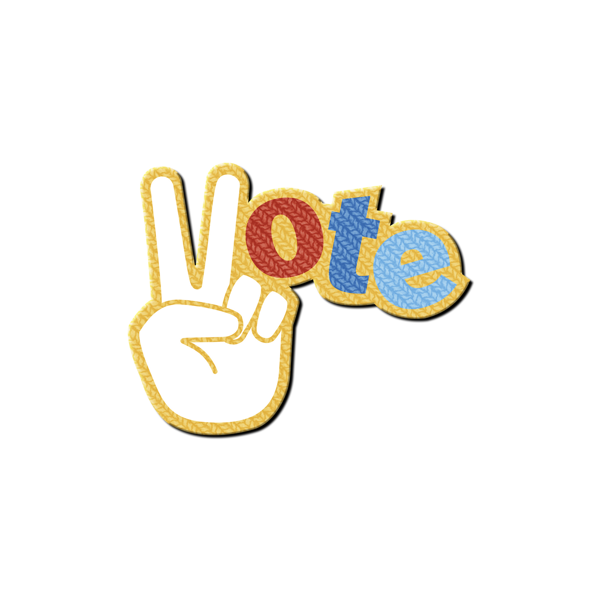 state bags yellow peace sign vote patch for backpacks front view click to zoom