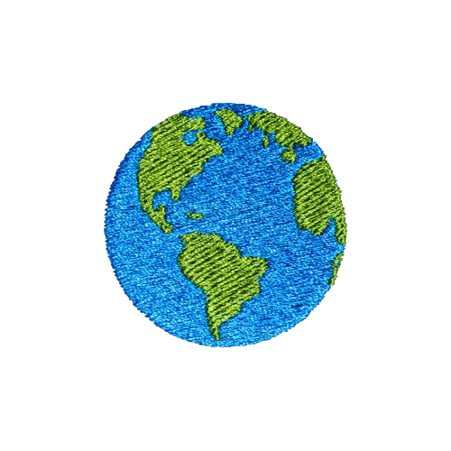 state bags blue/green globe patch for backpacks front view click to zoom
