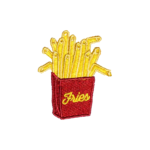 state bags red/yellow French fry patch for backpacks front view click to zoom