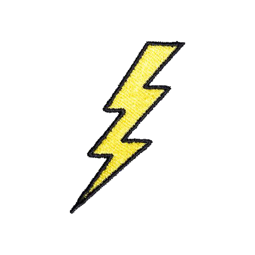 state bags yellow lightning bolt patch for backpacks front view click to zoom
