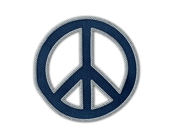 state bags blue peace sign patch for backpacks front view click to zoom